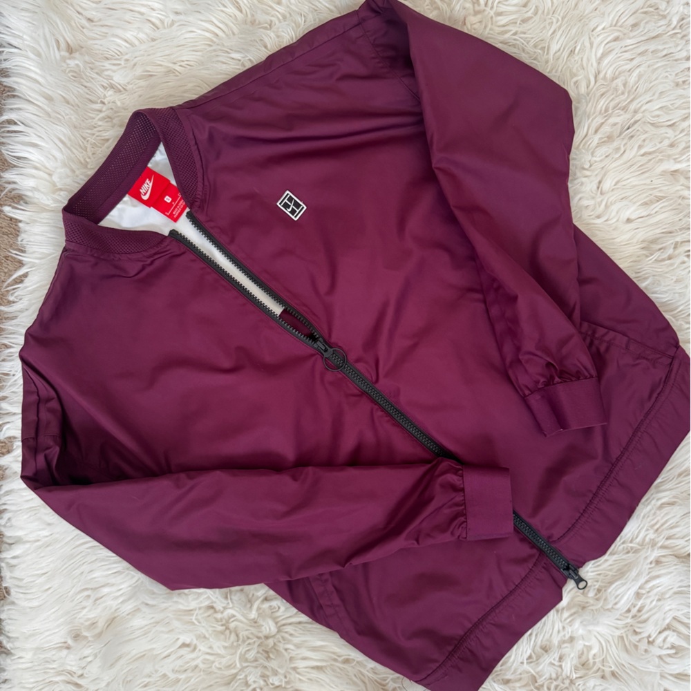 Burgundy Zip-Up bomber Jacket